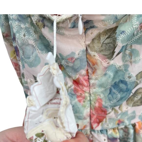 Ivy City Co Penny Tank Midi Dress Floral Print Eyelet Multicolor Size US 8 - Picture 14 of 15